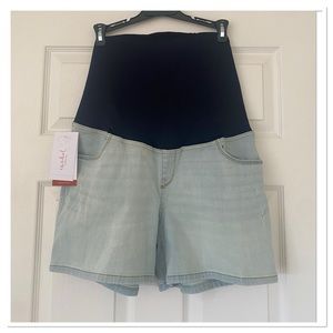 Over Belly Maternity Jean Shorts Isabel Maternity by Ingrid